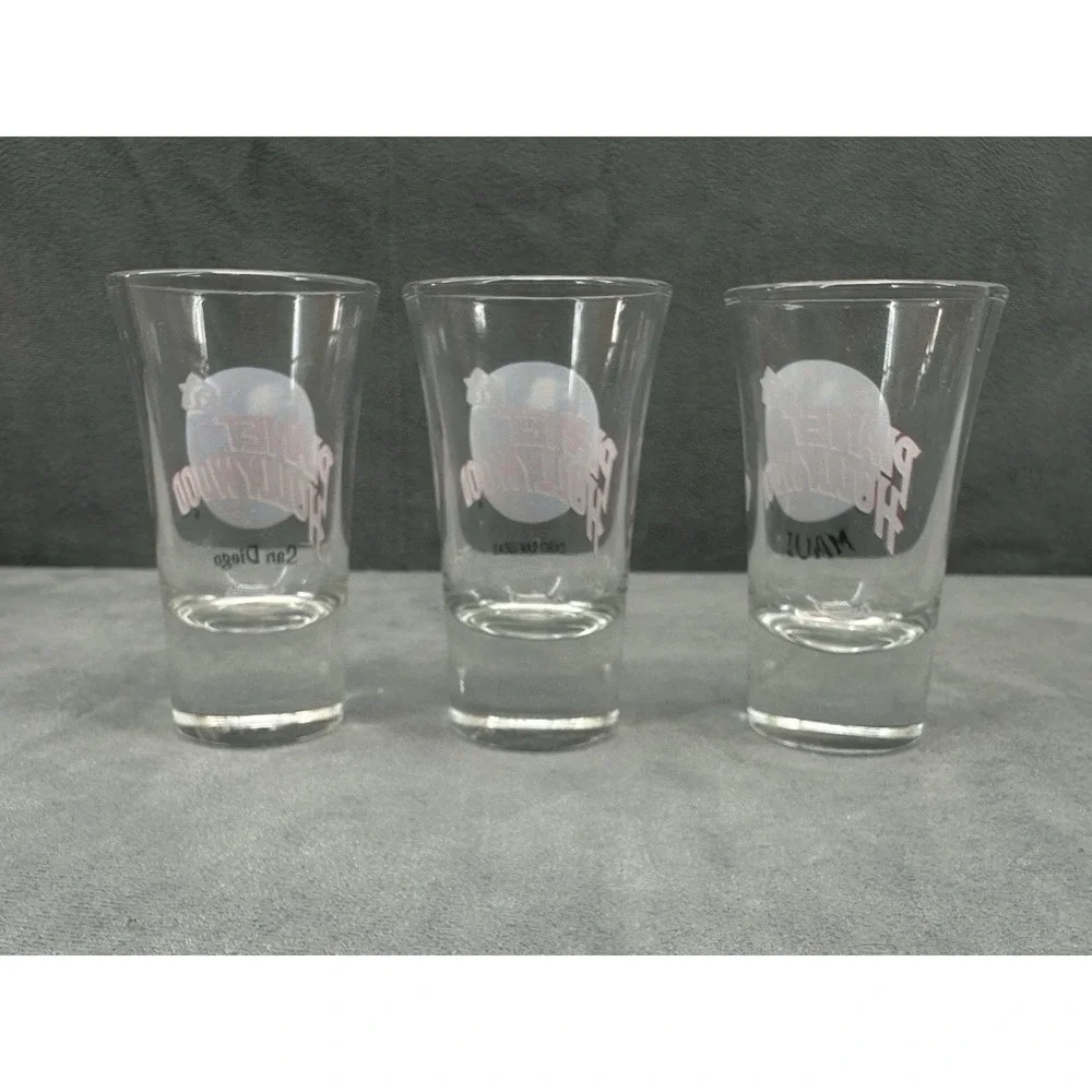 Planet Hollywood Shot Glass San Diego Maui Cabo San Lucas 3.5in Lot of 3